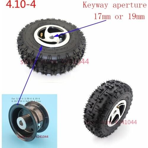Free shipping 4.10-4 tire 410-4 4.10x4 410x4 wheel tyre inner tube and Keyway alloy rim for Off Road Go Kart Fun Cart