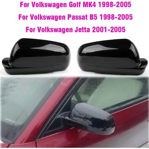 Rearview Mirror Covers For Vw Golf Mk4 Passat B5 1998-2005 Jetta 2001 2002 2003 2004 ABS Carbon Fiber Gloss Black