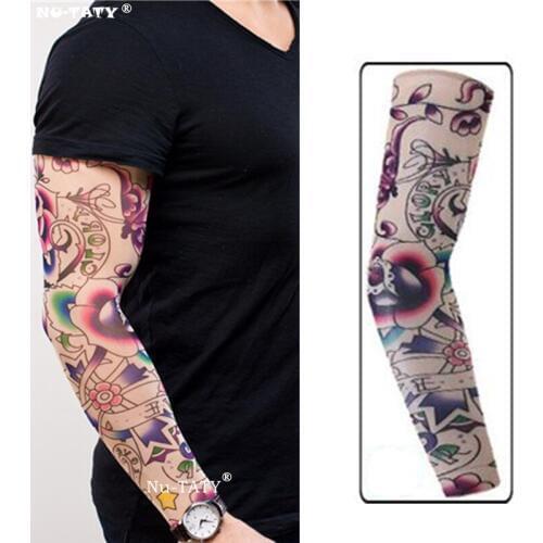 Nu-TATY Flowers Stars Man&woman style Tattoo Sleeve Stockings Body Art Leggings Cool Boys Girls Party Wearings