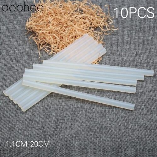 Dophee 10Pcs 11x200mm Hot Melt Glue Sticks Transparent Glue Sticks for Glue Gun Multifunctional Adhesive Sticks Repair Tools Kit