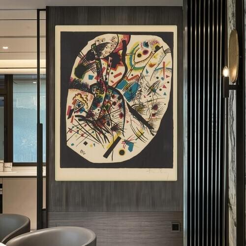 Holover Canvas Oil Painting Wassily Kandinsky"Small Worlds III"Western Art Decor Poster Aesthetic Home Decoration