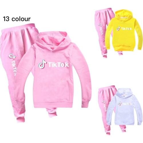 TIK TOK Girls Clothing Set Children Suit Boys Tracksuits Kids Cartoon Sport Suits Hoodies Top +Pants 2Pcs Set 3-15Yrs