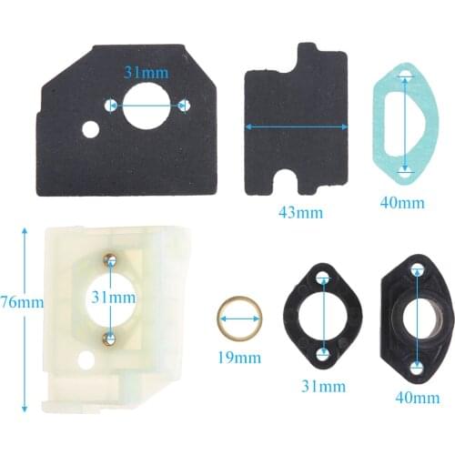 Carburetor Bracket & Spacer & Inner Guide& Gaskets Kit Fits for Chinese Chainsaw 4500 5200 5800