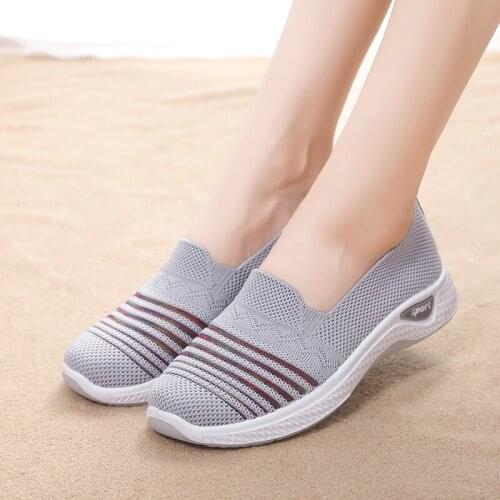 CAGILKZEL 2021 summer womens shoes fashion one-step lightweight multi-color lazy shoes elastic socks shoes flying shoes