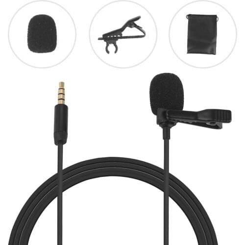 Mini Mic Microphone Photography 1.5/3/6m Cable Omni-directional Electret Condenser Lavalier Microphone with 3.5mm TRRS