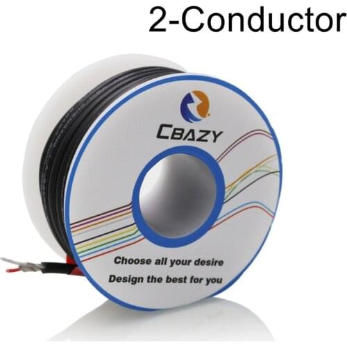 2C-Black-10M-UL 2547 28 AWG Multi-core control cable copper wire shielded audio cable headphone cable signal line