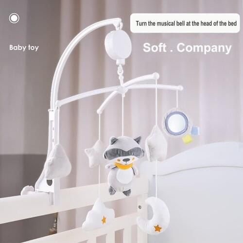 Cartoon Baby Crib Mobiles Rattles Music Educational Toys Bed Bell Carousel for Cots Infant Baby Toys 0-12 Months for Newborns