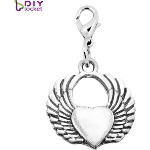 Fashion Charms 20PCS "Heart"dangles necklace pendants fit floating charm locket with Lobster clasp LSFE15*20
