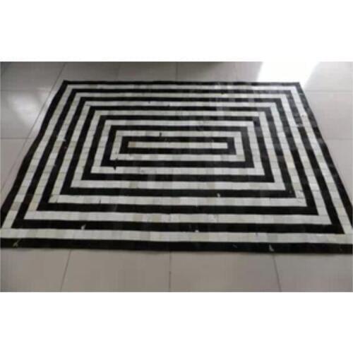 Fashionable art carpet 100% natural genuine cowhide leather cow mat