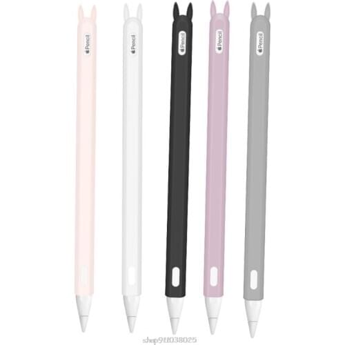 Cute Rabbit Ear Anti-scroll Soft Silicone Protective Sleeve Pouch Case Skin Nib Cover for Apple i-Pad Pro Pencil 2nd Ja27 21