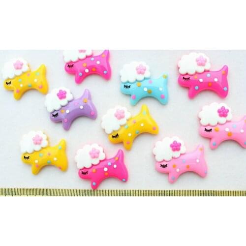 Set of 50pcs big Fancy polka dots Sweet Flat Back Decoden Cabochons Sheep Charms assorted 35mm for hair pin ,diy-SZ0190