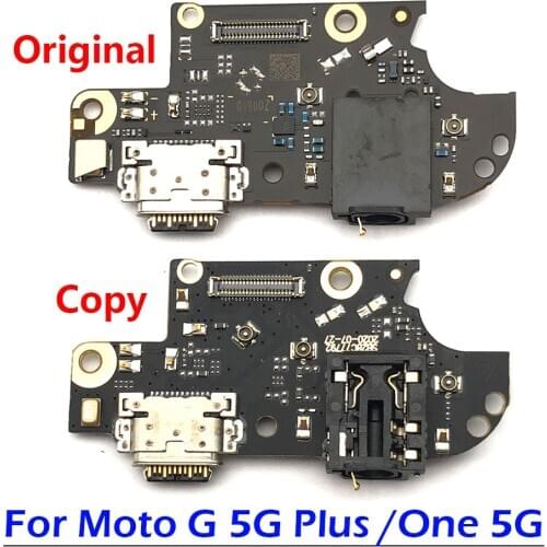 Original For Moto One 5G / For Moto G 5G Plus USB Charging Charger Port Board Flex Cable Connector Parts