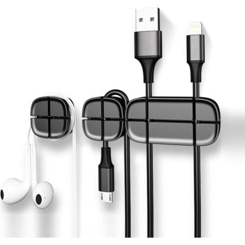 Cross Cable Organizer Clip Silicone USB Cable Winder Flexible Office Mouse Headphone Holder Clips