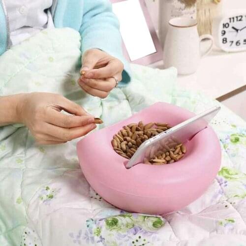 Lazy Snack Bowl Plastic Double-Layer Snack Storage Box Bowl Fruit Bowl Mobile Phone Holder Chase Artifact Plate Bowl