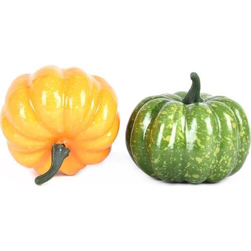 1pc Realistic Lifelike Artificial Pumpkins Fake Display Food Decor Home Party Decor Yellow,Green