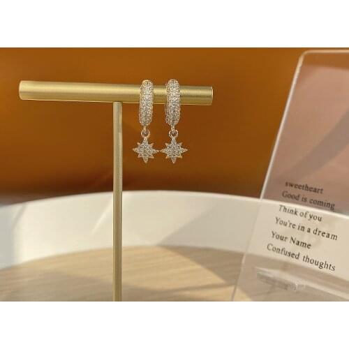 Ins Hot Sale Luxury Circle Women Earring Full of Inlay Zircon 14k Real Gold AAA CZ Buckle Stud Earrings Daily Gift Party Jewelry