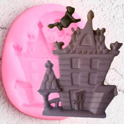 DIY Ghost House Silicone Mold Haunted House Fondant Molds Halloween Cake Decorating Cookie Baking Candy Chocolate Gumpaste Mould