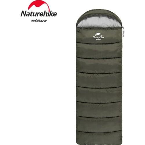 Naturehike Ultralight Thickening Cotton Envelope Sleeping Bag Outdoor Camping Travel Portable 3 Seasons Warm Breathable With Hat