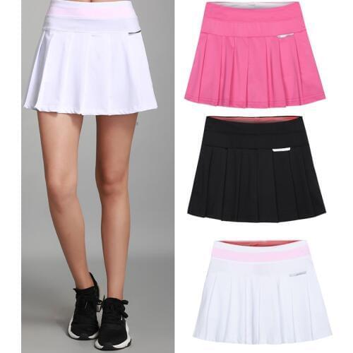 Sportswomen badminton skirts,tennis skirt with tennis pocket quick-dry fitness running skorts yoga half-length pleated skirts
