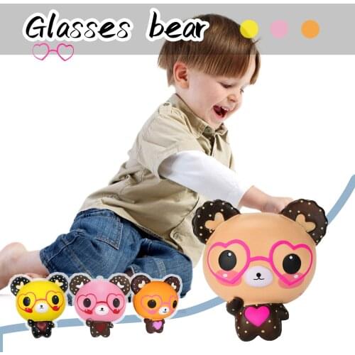 Squishy Animal Antistress Toys Glasses Bear Cute Slow Rising Toys Stress Reliever Fidget Toys Funny Toys For Children