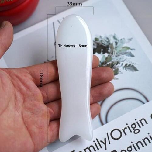 White Fish-shaped Scraping Tablets Guasha Scrapping Plate Gua Sha Massager Face Meridian Scrapping Plate Piece Arm Massage Tool
