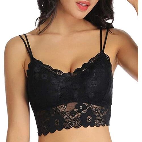 Crop top women tube top bralette Sexy Bra Lingerie Ribbon Chest Pad No Steel Rim Lace Bras Underwear top mujer топик женский