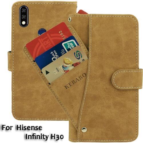 Vintage Leather Wallet Hisense Infinity H30 Case 6.53" Flip Luxury Card Slots Cover Magnet Stand Phone Protective Bags