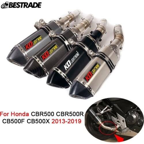 Motorcycle Exhaust System For Honda CBR500 CBR500R CB500F CB500X 2013-2019 Escape 51mm Muffler Tube Slip Exhaust Mid Link Pipe