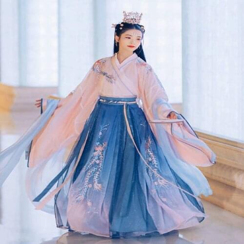 Women Hanfu dress Chinese Ancient Tradition Wedding Dress Fantasia Women Carnival Fairy Costume Outfit