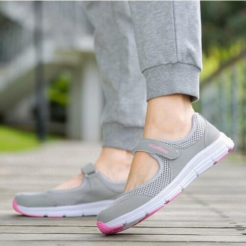 2021 Spring Summer Ladies Sport Women Flats Mesh Flat Shoes Women Soft Breathable Sneakers Women Casual Shoes Zapatos De Mujer