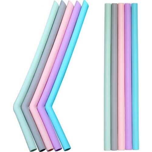 1PC Portable Collapsible Silicone Straw Eco-friendly Drinking Straw Reusable Long Hot Drink Straws Wedding Party Bar Accessories