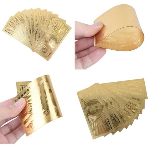10pcs 100 Dollar USA Gold Banknote Currency Bill Paper Money Coin Medal 24k United States OF America