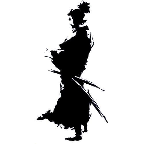 12cm*23.6cm Samurai Design Ninja Oriental Sword Fashion Vinyl Car Sticker Decals Black/Silver Accessories S6-4037