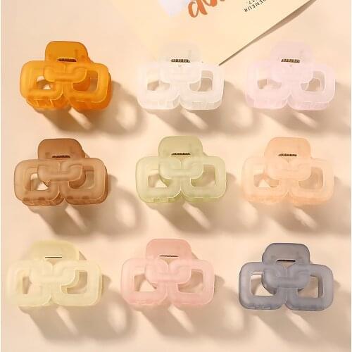 2021 New Fashion Sweet Elegant Candy Color Frosted Gripper Geometry Hairpin Barrette for Women Girl Accessories Headwear