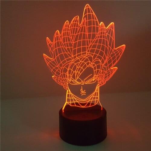 Dragon Ball Super Son Goku 3D Night Lights Colorful DBZ Lighting Anime Xmas Gift Decor Home Visual Lampara Illuminator
