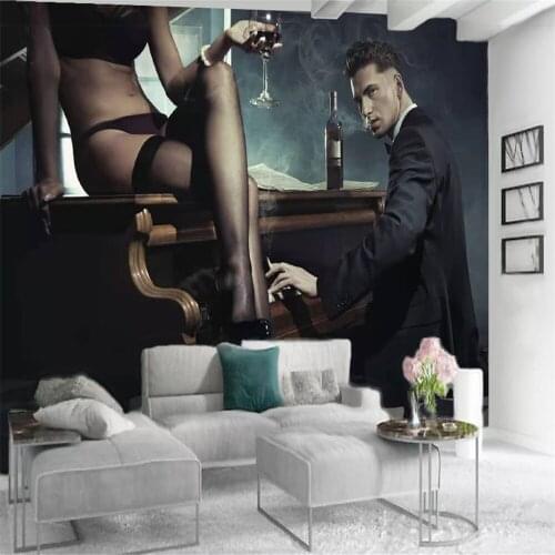 Character 3d Wallpaper Handsome Piano Prince and Sexy Girl Mural Modern Home Decoration Living Room Bedroom Classic Wallpapers