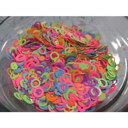 Hoops Glitter 4mm Hollow circles Glitter Round Sequins Glitter, 50g Ring "Glow Bubbles",Circles,Circle Glitter Nail Art Glitter