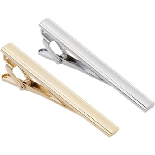 6CM Gold Tie Clips Business Suits Shirt Necktie Tie Bar Fashion Jewelry for Men