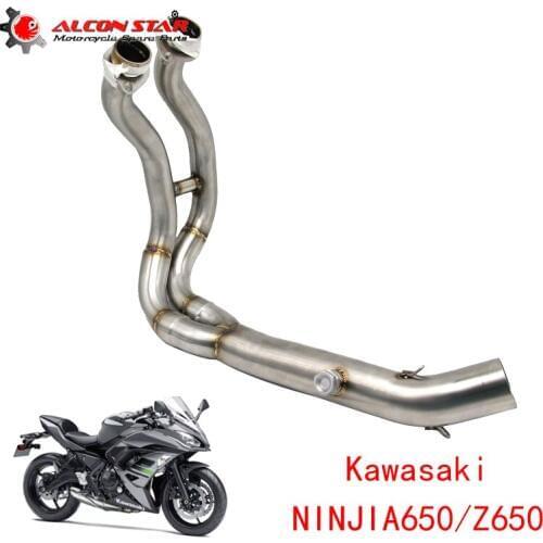 Alconstar For Kawasaki NINJIA650/Z650 Motorcycle Exhaust Middle Pipe Connect Pipe Muffler Escap Link Pipe Full System