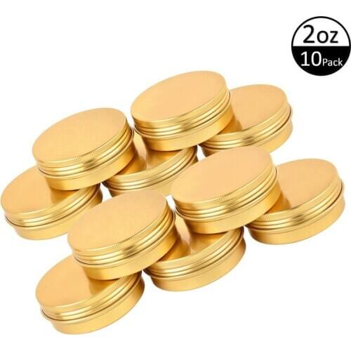 2oz 60G Aluminum Tin Jars Screw Top Metal Tin Cans Round Jars Bulk Food Tins Aluminum Tin Containers Candle Travel Tins Cosmetic
