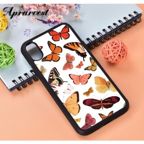 Aprarvest Summer Butterflies Silicone Rubber Phone Case Cover For iPhone 6 6S 7 8 PLUS X XS XR 11 12 MINI PRO MAX