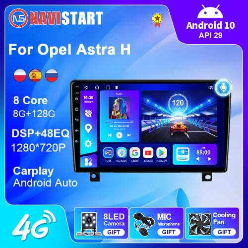 2Din 4G WIFI Car Radio for Opel Astra H 2006-2014Android 10 BT Carplay Android Auto Multimedia Player GPS Cam Navigation No DVD