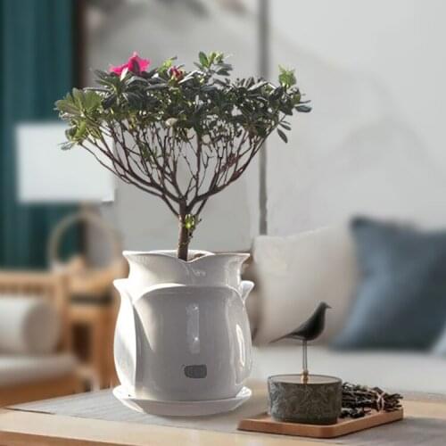 White Resin Flower Pot Creative Table Nordic Plant Container, Large Living Room Maceta Colgante Household Accessories ED50FP