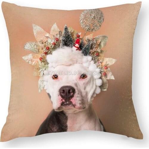 Flower Power Pillow Case Printed Pillow Cover Home Textiles Decorative Pillowcase Customize Gift Pit Bull Flowers Rescue Shelter