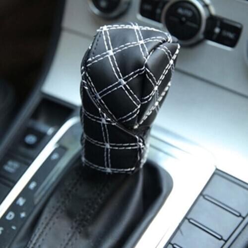 2 pieces / set of artificial leather hand brake shift lever cover for Ford Focus Fusion Escort Kuga Ecosport Fiesta Falcon EDGE