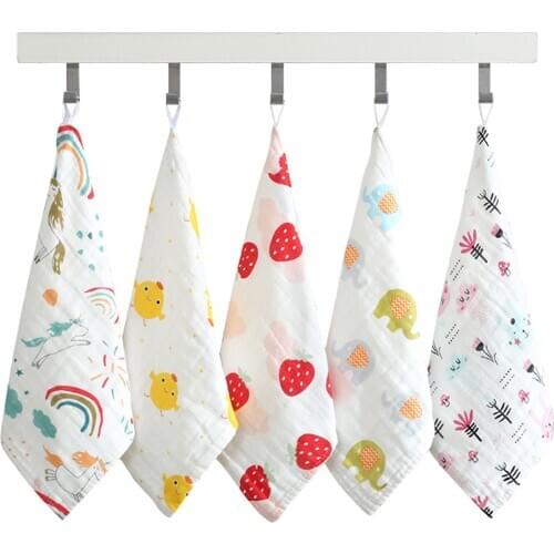 Baby Face Towel Cute Floral Cartoon Water Absorbent Washcloth Hand Towel Bath Towel Toddler Kids Towels