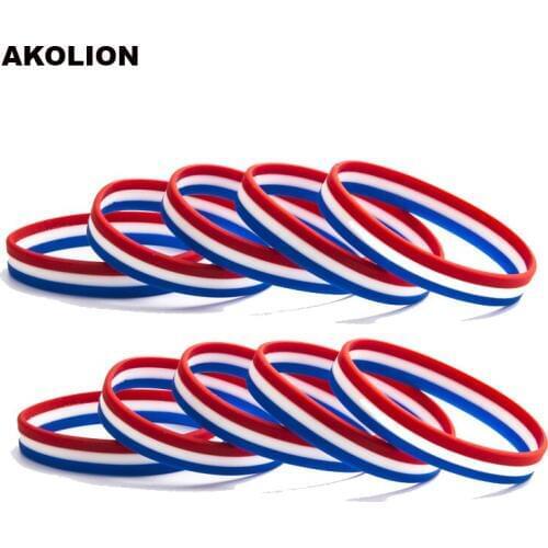 France Flag Silicone Women Mens Bracelets Sports Wrist Strap jewelry 1pcs FB-0007
