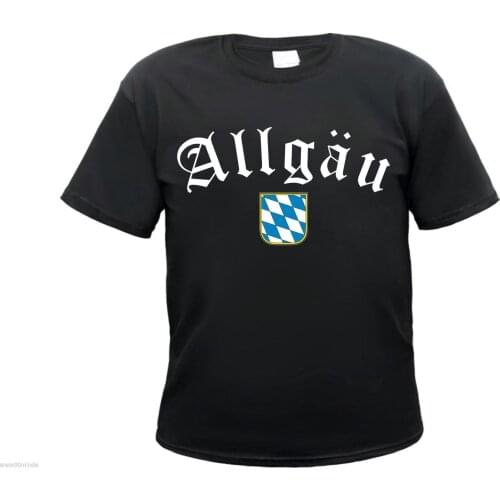 ALLGAU T - Shirt - Old Germany with Bavaria Coat of Arms - S to 3XL - Black - holiday