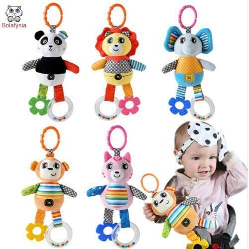 BOLAFINIA baby Early education puzzle baby stroller hanging bell for children kids Christmas birthday stuffed plush toy