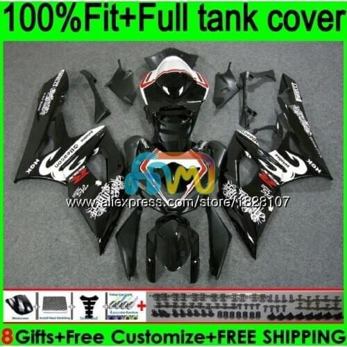 Injection For SUZUKI GSXR1000 K5 GSXR-1000 GSX White blk hot R1000 98BS.9 GSX-R1000 GSXR 1000 CC 1000CC 05 06 2005 2006 Fairings